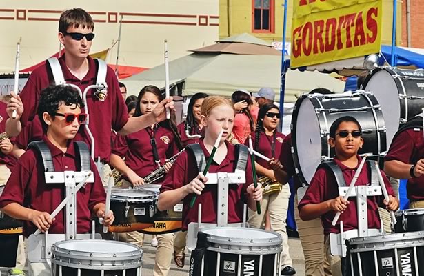 Marching Band in Peanut Festival Parade, Floresville, Texas